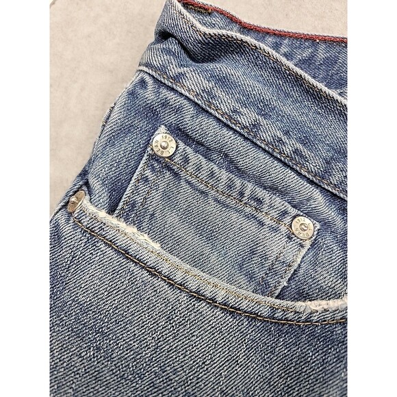 LL Bean Flannel Lined Jeans Mens 33 30x20 Straight Cotton Rise Distressed Work - Picture 15 of 16